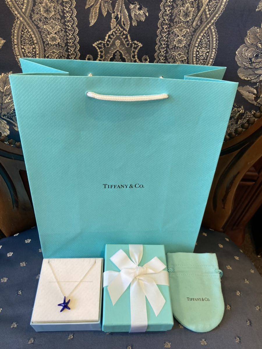  new goods regular goods Tiffany tiffany&co necklace silver lapis lazuli! present specification! box pouch paper bag ribbon Star Fish hitote