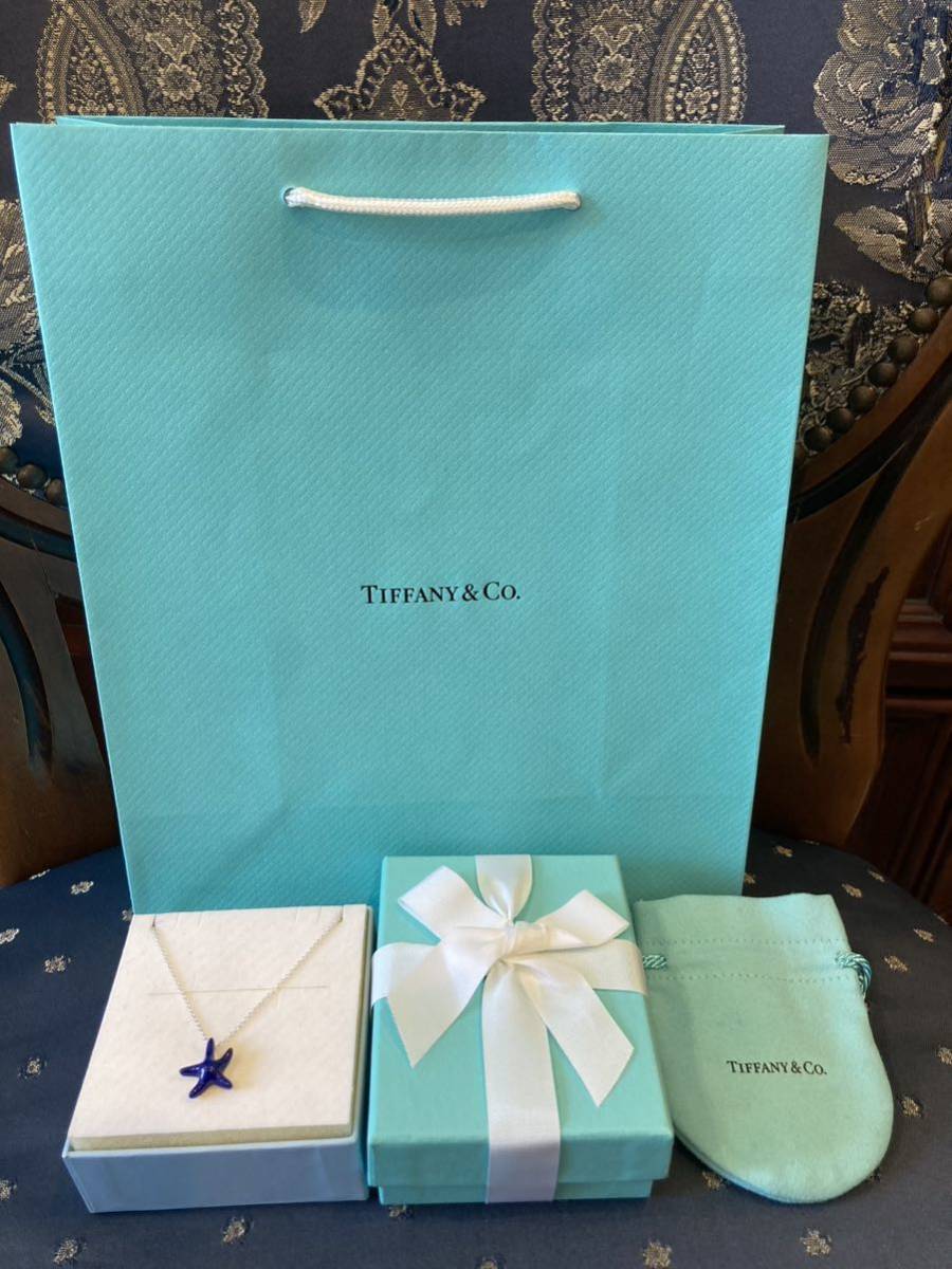  new goods regular goods Tiffany tiffany&co necklace silver lapis lazuli! present specification! box pouch paper bag ribbon Star Fish hitote