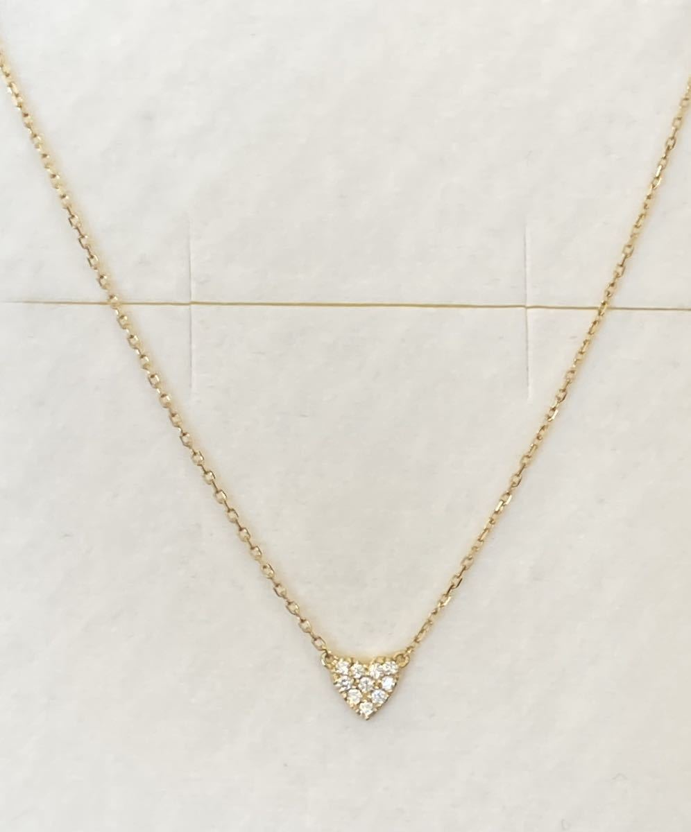 新品 正規品 AHKAH アーカー ネックレス k18 750 ハートパヴェ ダイヤモンド 0.05ct 箱 紙袋 リボン プレゼント ハート