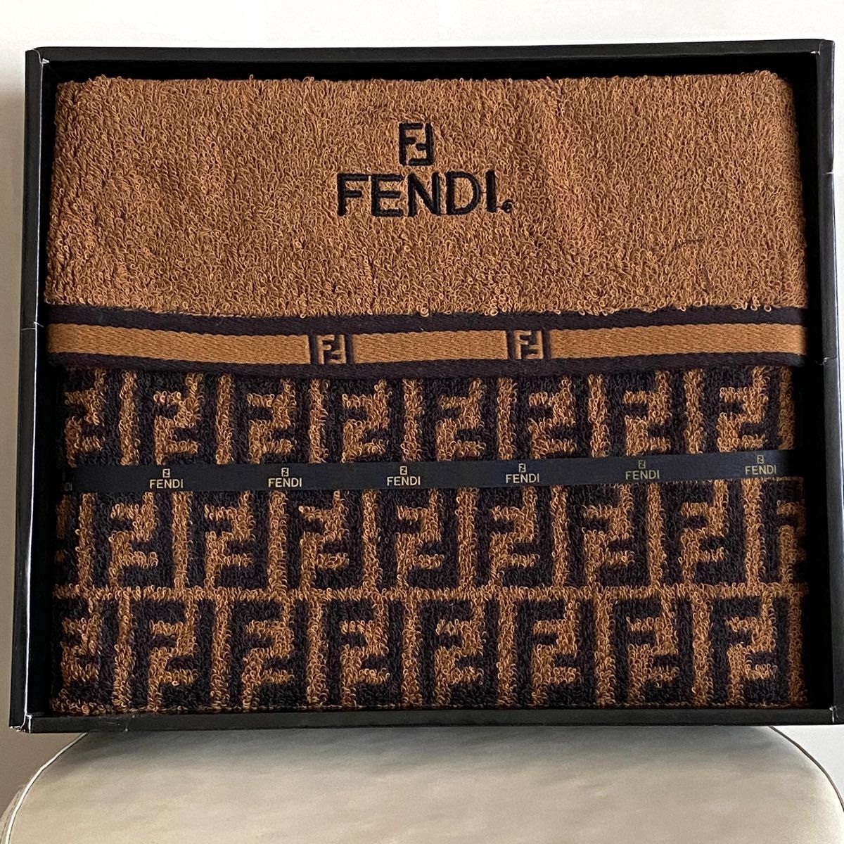 【未使用】FENDI フェンディ バスタオル ズッカ柄