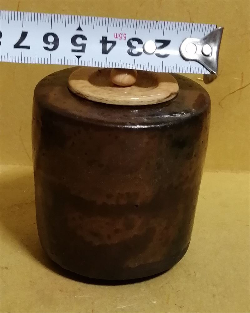 桃山時代~江戸時代 織部 古備前 肩衝茶入 仕覆 時代箱 備前焼 検