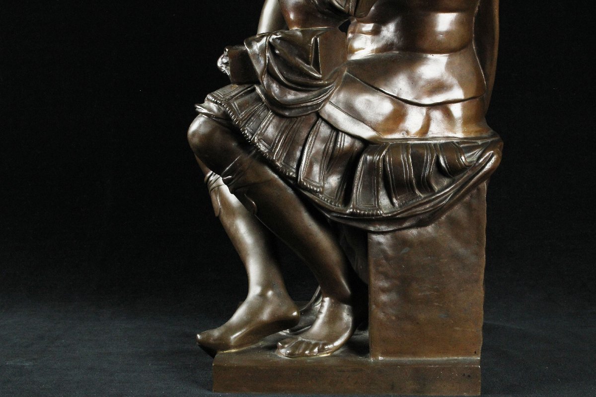 【昊】ミケランジェロ後 (1575-1564)フェルディナンド・バルベディアン ブロンズ像 ロレンツォ・ディ・メディチ[MC61oBs]_画像6