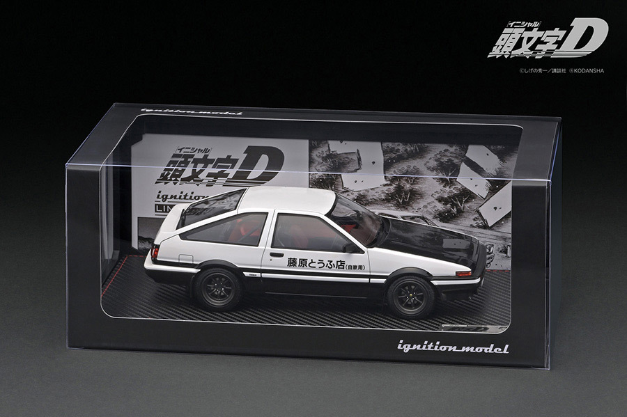 イグニッションモデル・WEB限定 1/18 頭文字 D トヨタ スプリンター トレノ 3Dr GT Apex (AE86) ホワイト/ブラック 藤原拓海/世界限定180台_画像1