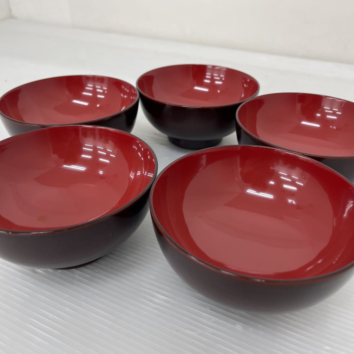 426k3) ◇未使用◇ 会津塗漆お椀5客セット漆器汁椀工芸品和食器お椀揃