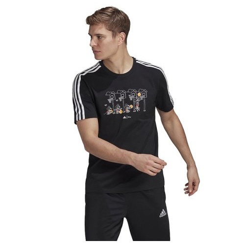 ★adidas/アディダス ディズニーミッキーマウス Tシャツセット★ 新品 XL adidas × Disney ミッキー バスケット Tシャツ ブラック