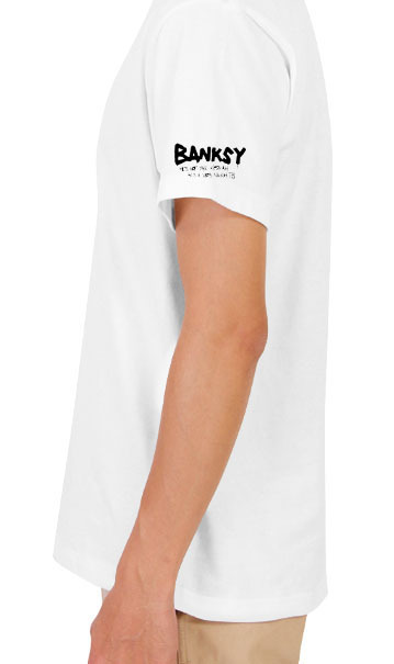 【バンクシー白2XL】5oz爆弾と少女袖プリントTシャツ★banksy送料無料・新品2999円_画像4