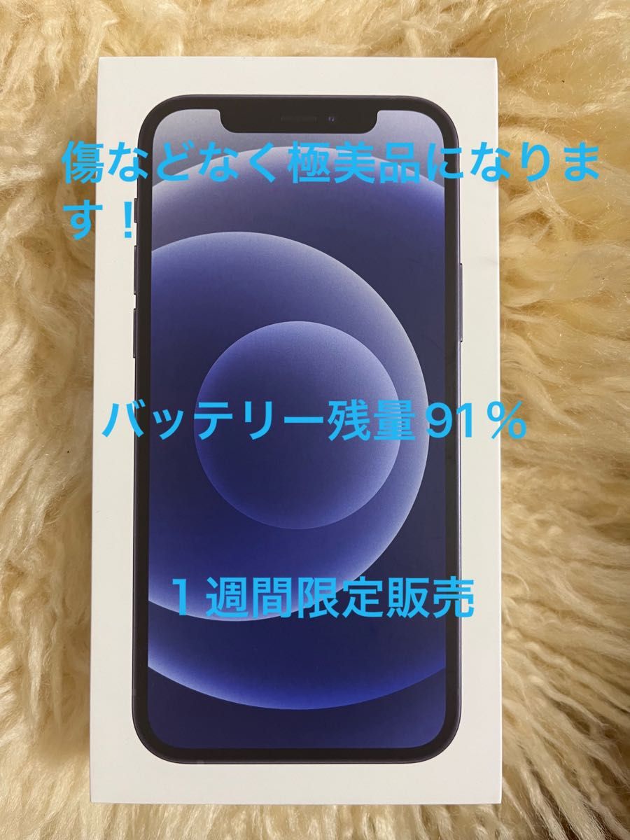 iPhone12 128GB ブラックSIMフリー 極美品 バッテリー残量91% 付属品未