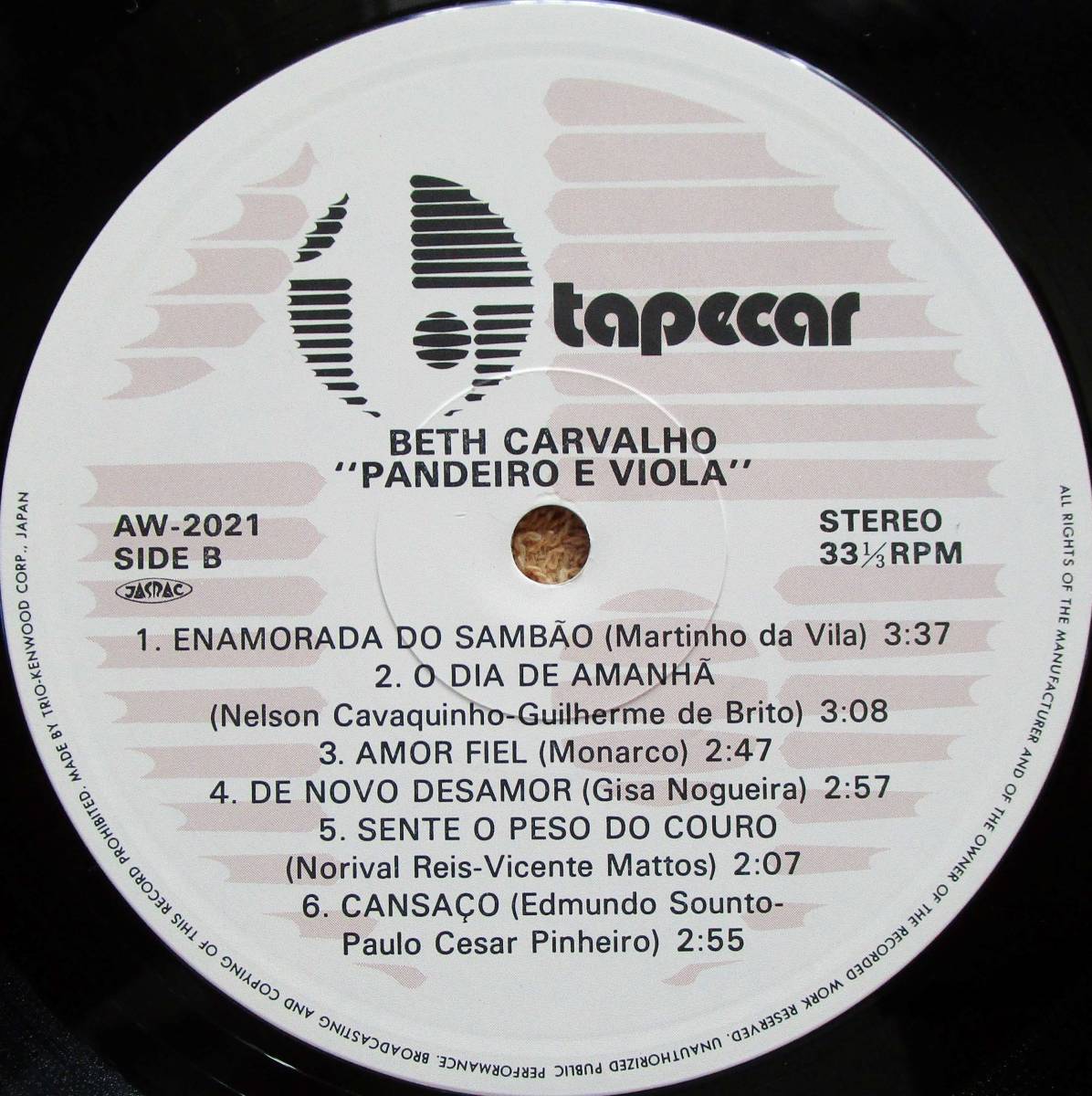 LP　国内盤　サンバ　ベッチ・カルヴァーリョBeth Carvalho　「タンバリンとギター　Pandeiro e Viola」（トリオ）_画像3