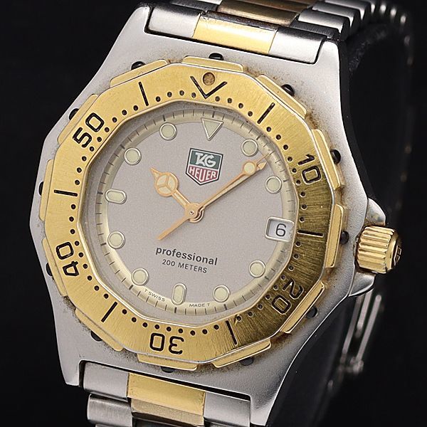1円 稼働 良品 タグホイヤー 934.213 メンズ腕時計 8273100KYM デイト