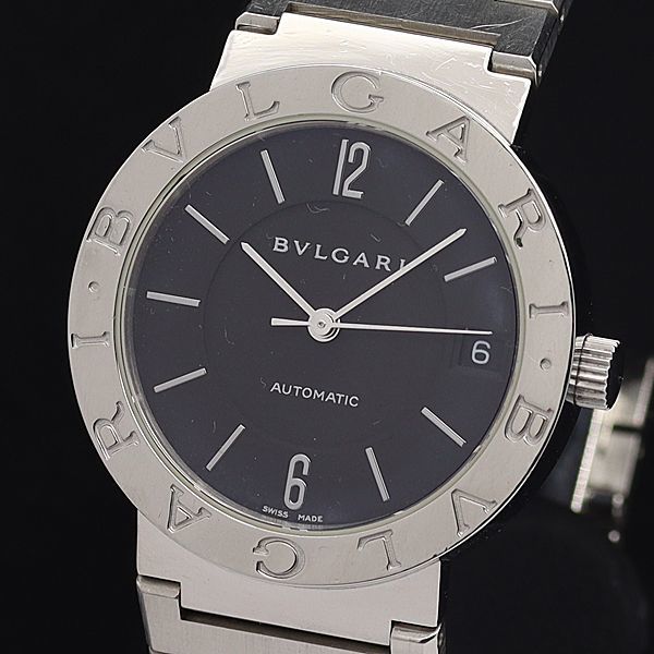 Yahoo!オークション - 1円 稼働 良品 箱付 ブルガリ AT/自動巻 BB33S...