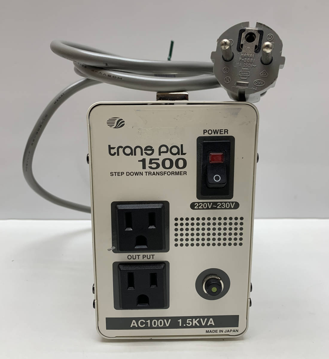 スワロー電機 TRANS PAL 1500 海外旅行用 変圧器 ダウントランス AC220-230V→100V 1.5KVA 