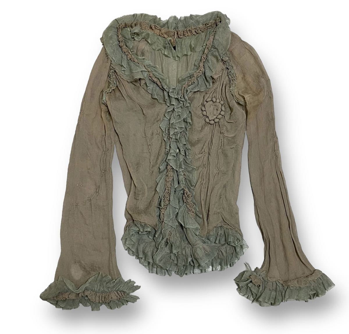 Rare jean paul gaultier layered see through frill power net