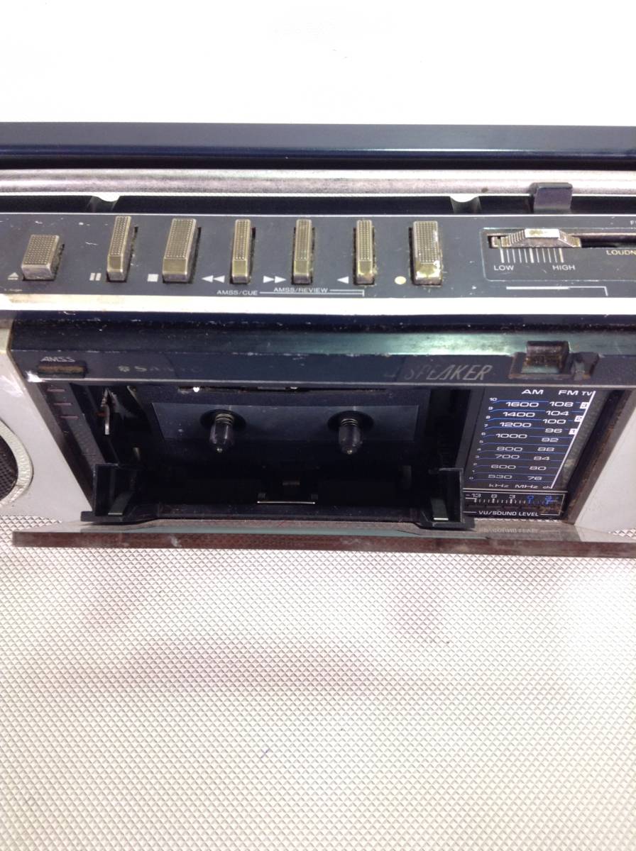 N309☆SANYO サンヨー 三洋電機 ラジカセ ステレオラジオカセットレコーダー MR-U4SL ACアダプター/D7-U4M_画像6