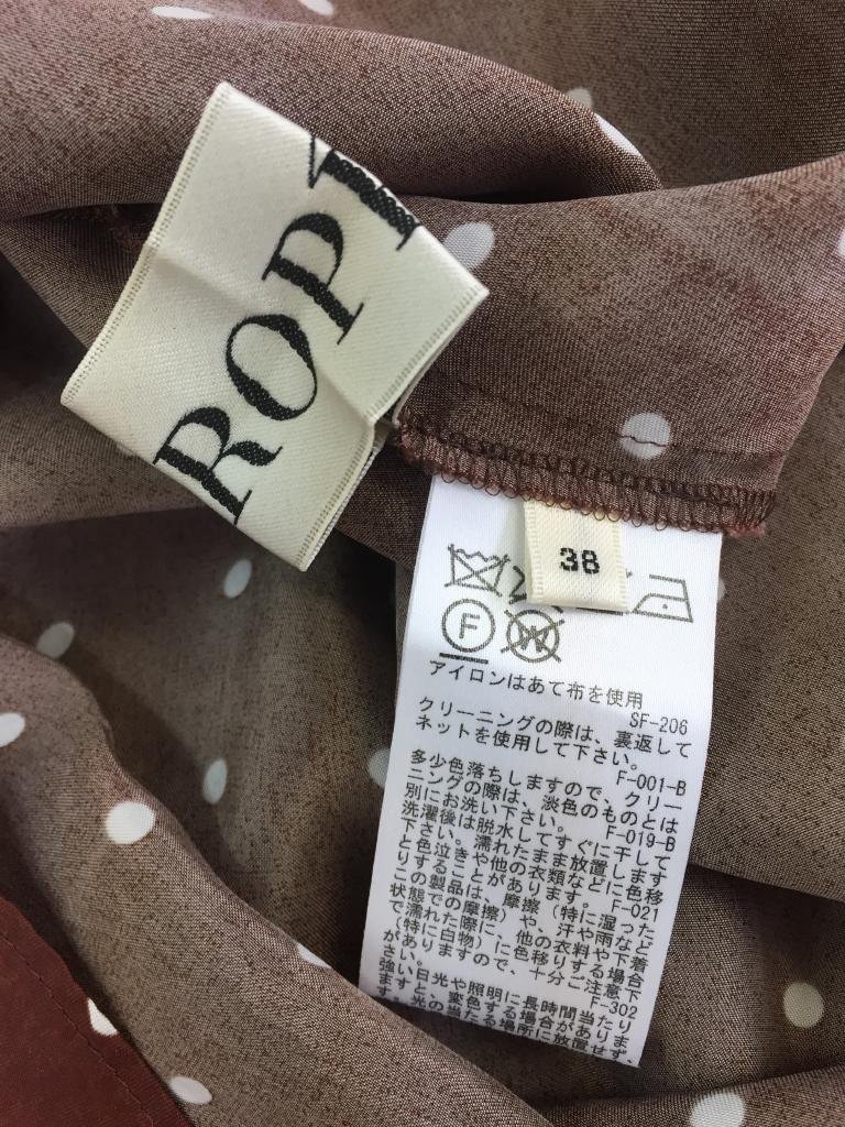 [ free shipping ] 2022 year made * beautiful goods!ROPE\' Rope One-piece Brown tea cupra dot pattern tia-do Cami dress made in Japan 38 M carrier /947418