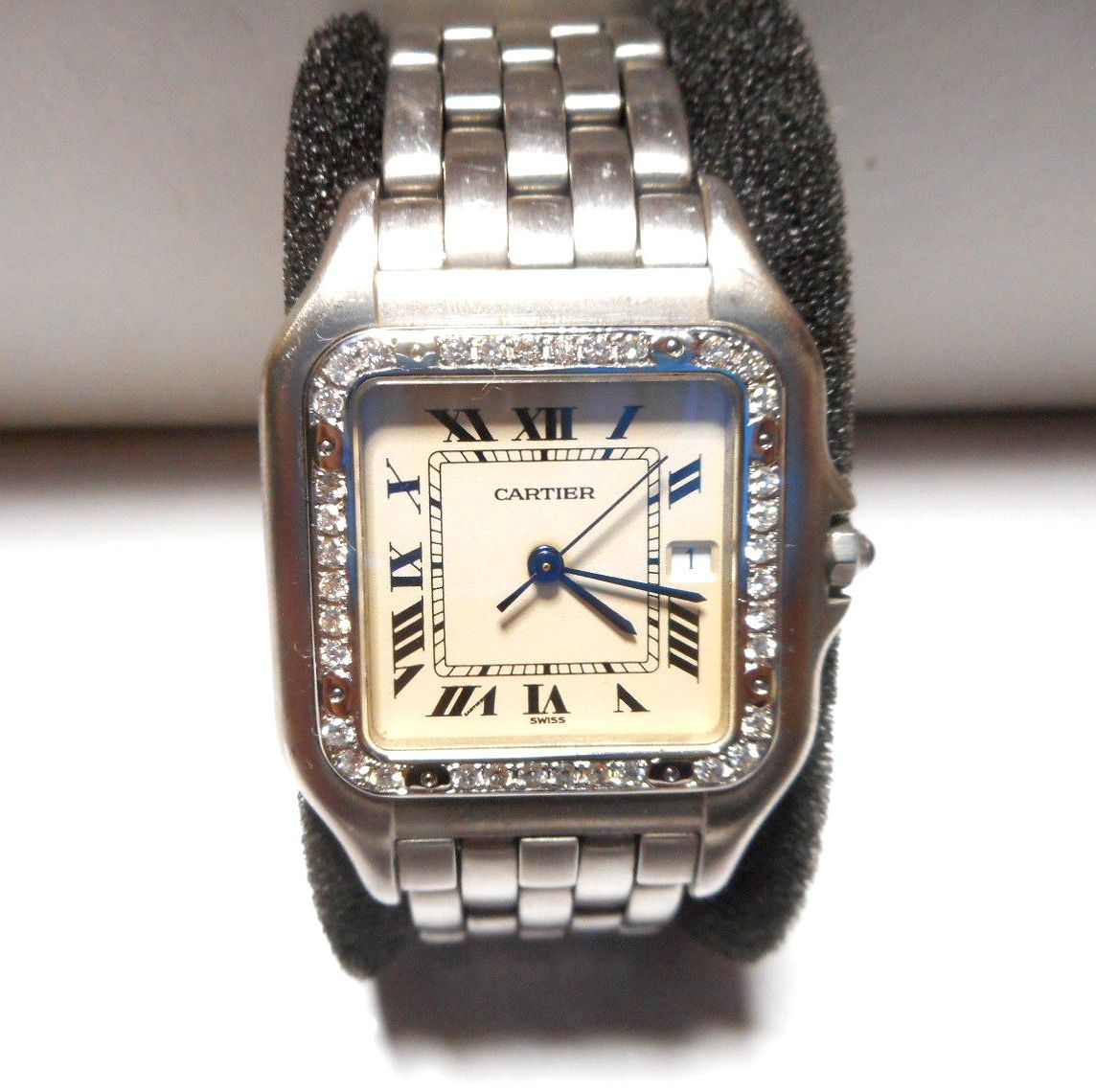 カルティエ Cartier サントス SM ベゼル アフターダイヤ加工いたします カスタムドゥモワゼルSM 2698 WF902005 750WG ガルベ 03Y8 パンサー_画像6