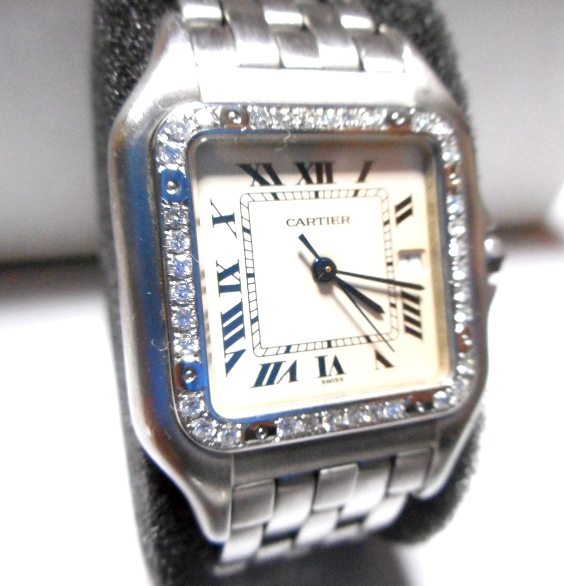 カルティエ Cartier サントス SM ベゼル アフターダイヤ加工いたします カスタムドゥモワゼルSM 2698 WF902005 750WG ガルベ 03Y8 パンサー_画像7