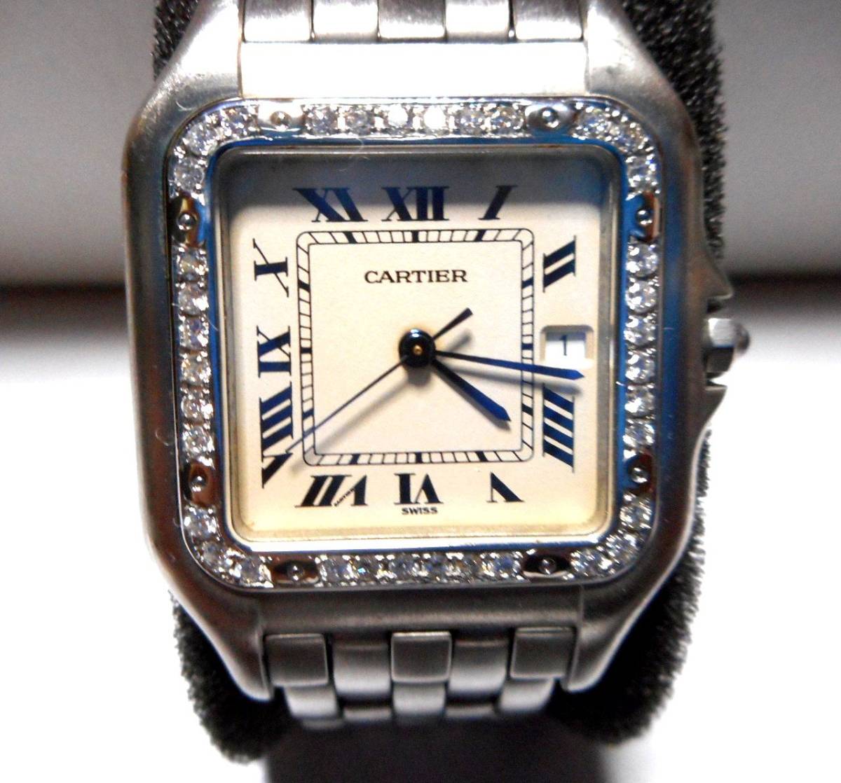 カルティエ Cartier サントス SM ベゼル アフターダイヤ加工いたします カスタムドゥモワゼルSM 2698 WF902005 750WG ガルベ 03Y8 パンサー_画像9