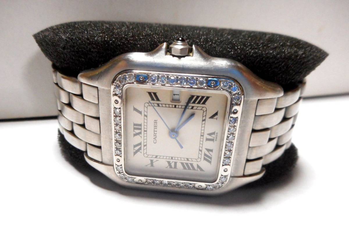 カルティエ Cartier サントス SM ベゼル アフターダイヤ加工いたします カスタムドゥモワゼルSM 2698 WF902005 750WG ガルベ 03Y8 パンサー_画像1