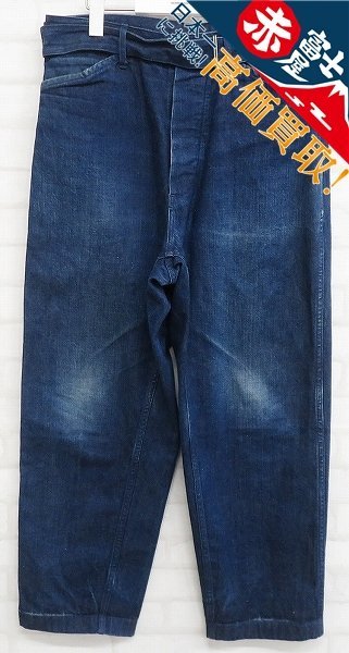 注目ブランドのギフト 3P2716/COMOLI BELTED DENIM PANTS 101-03004