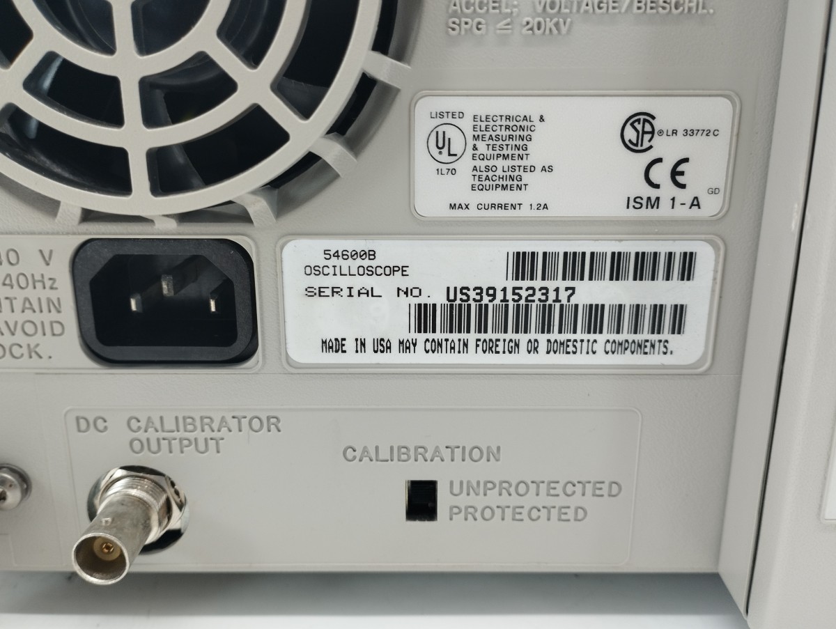 校正試験成績書付き】54600B 100 MHz 、 2 チャンネル 、 デジタル