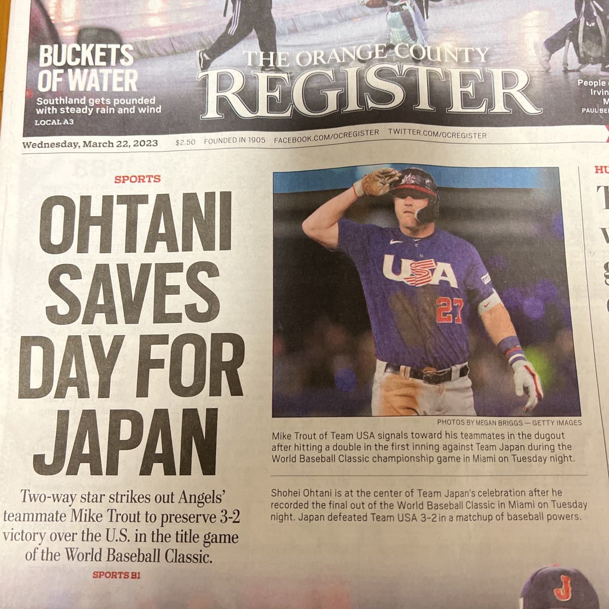 2023 WBC 準決勝+決勝 未使用チケット+英字新聞 美品 大谷翔平 2023 WBC 準決勝+決勝 未使用チケット+英字新聞 美品 大谷翔平