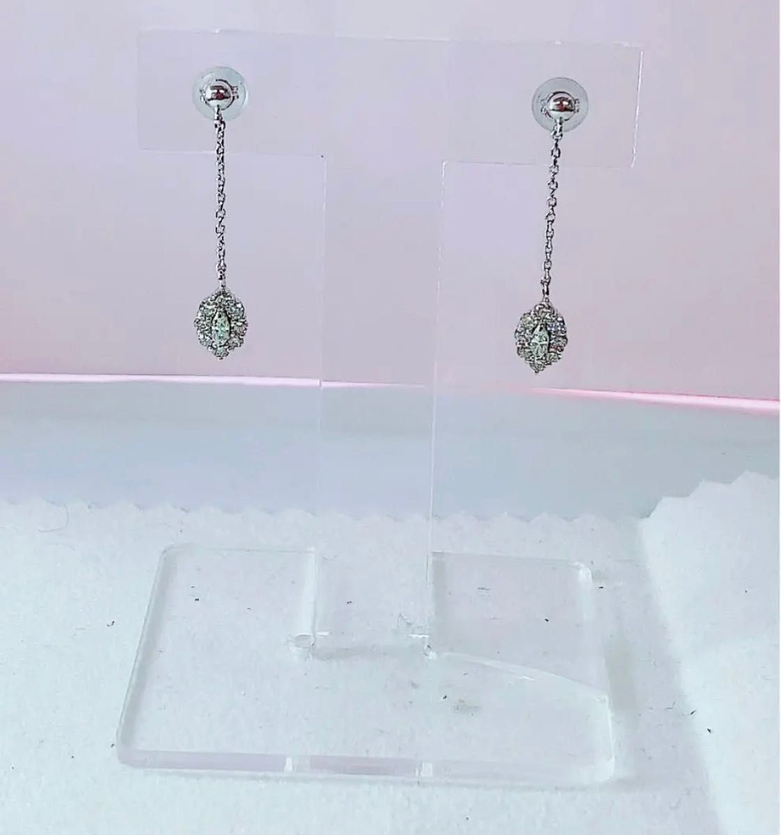 ☆0.44ct☆マーキースダイヤモンドK18WG揺れるピアス イヤリング | www