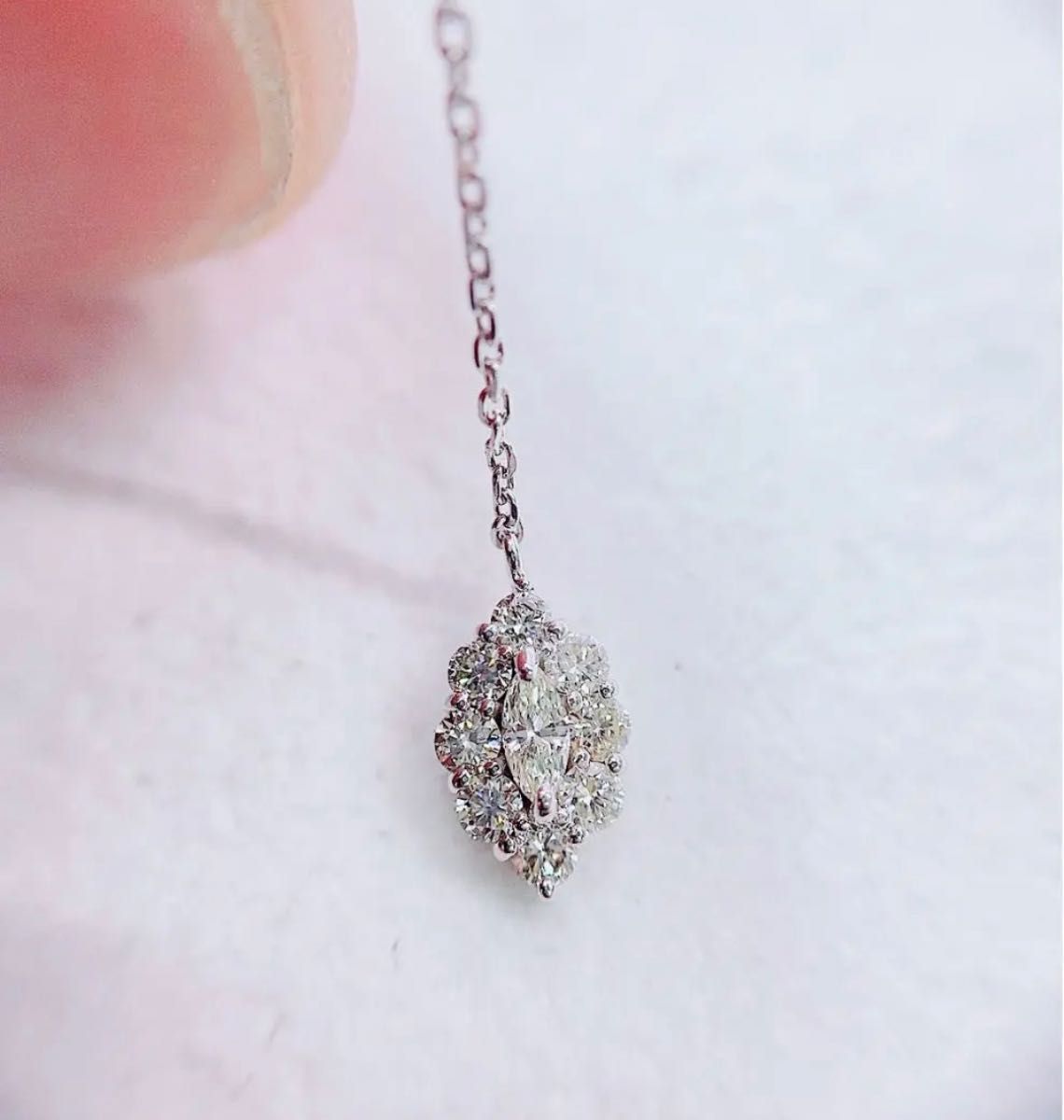 ☆0.44ct☆マーキースダイヤモンドK18WG揺れるピアス イヤリング | www