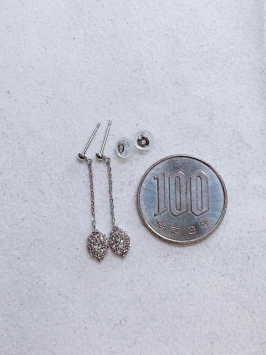 ☆0.44ct☆✨マーキースダイヤモンドK18WG揺れるピアス イヤリング