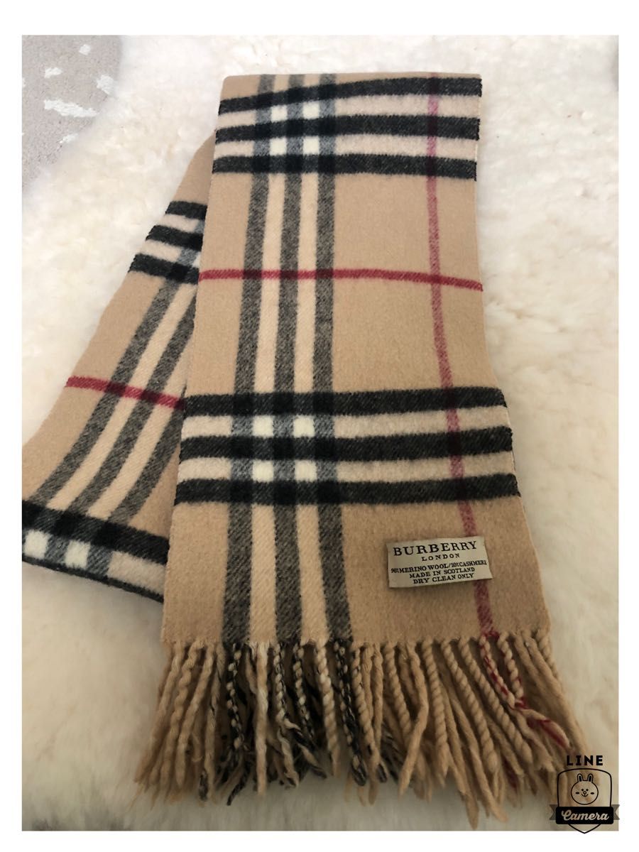 BURBERRY バーバリー マフラー カシミヤ チェック ブラウンベージュ