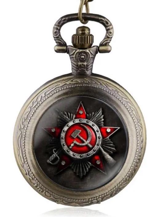 未使用 珍品冷戦時代 旧ソ連軍用懐中時計 KGB 防弾ガラス ロシア軍時計 アンティーク レトロの画像1