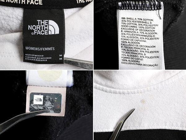 US企画 ■ ノースフェイス プリント スウェット フード パーカー レディース M / The North Face アウトドア 裏起毛 プルオーバー 2トーン_画像5