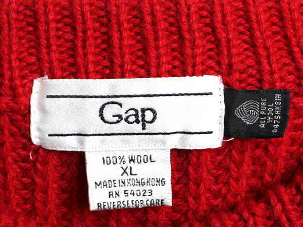 80s # OLD GAP общий рисунок переключатель шерсть вязаный свитер ( мужской XL ) 80 годы Vintage Old Gap ребристый коричневый n ключ low gauge 