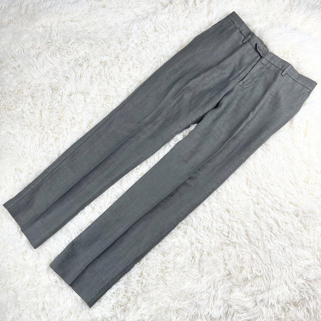 LARDINI ラルディーニ リネン グレー スーツ ブートニエール 付 サイズ