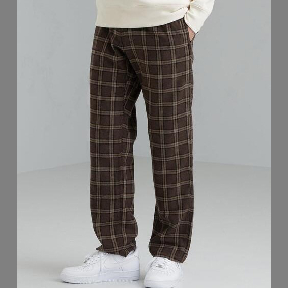 新品 GRAMICCI グラミチ 定価1万2980円 ウールブレンド ストレート パンツ　L　管理番号F596Q4983　BROWN CHECK