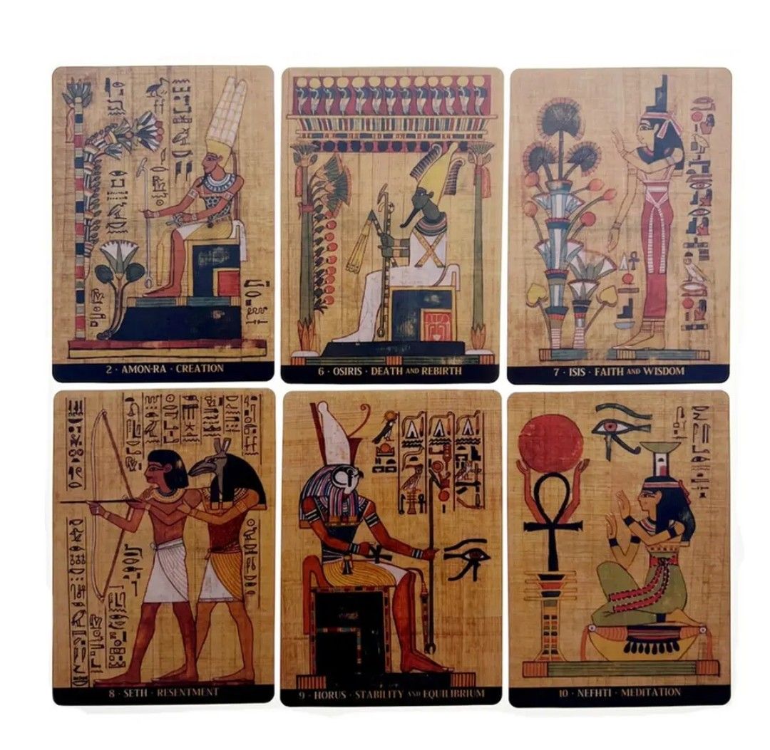 【新品未使用】エジプトの神オラクルカード　豪華なエジプトの壁画のようなアートワーク
