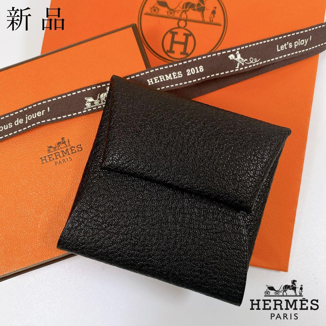 1767 新品 HERMES エルメス バスティア コインケース ブラック｜PayPay