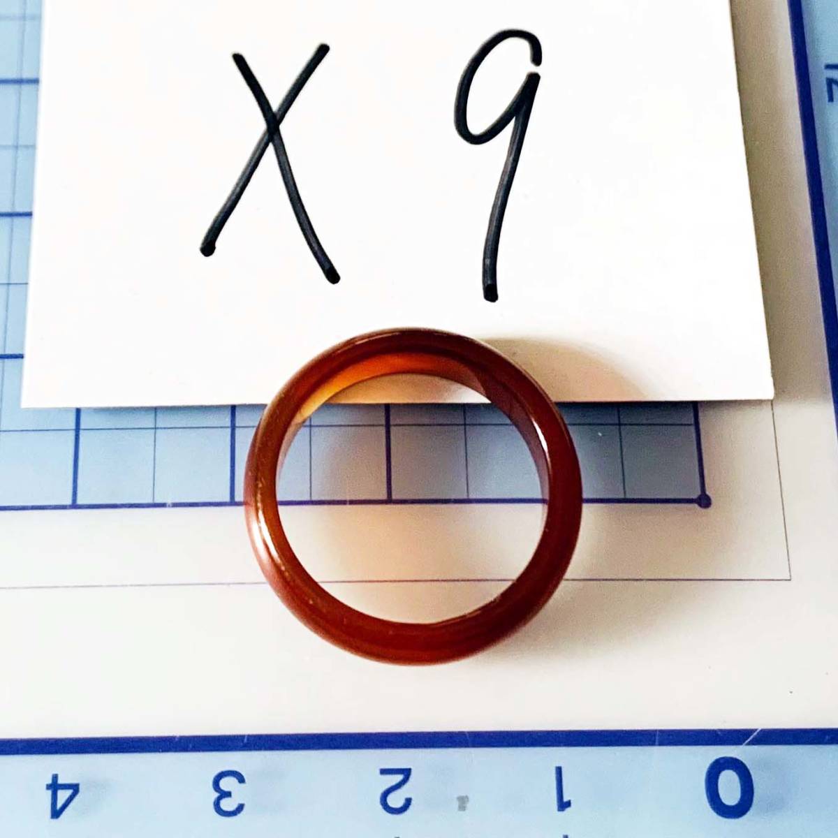 美品　天然赤瑪瑙　指輪リング　サイズ約＃11.5　No.X9_画像3