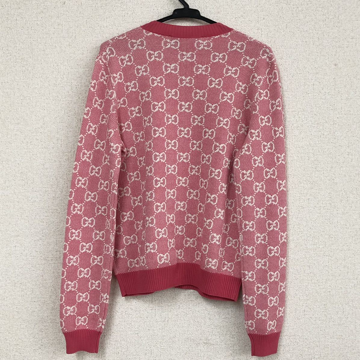 美品 GUCCI グッチ GGジャガード ニット カーディガン Lサイズ 金