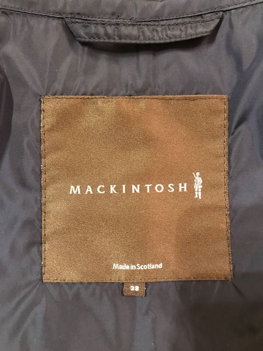 定価9.8万！MACKINTOSH LONDON マッキントッシュ 上質リモンタナイロン素材高級ステンカラーコート 38 ネイビー