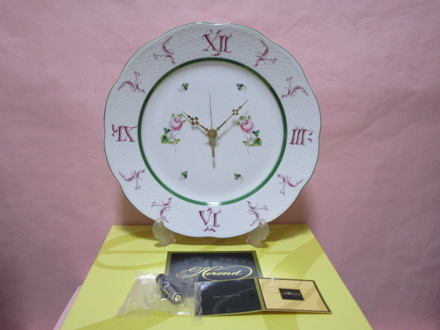 本物　新品　Herendヘレンド　ウィーンの薔薇（VRH）　ウォールクロック／掛時計（527）　定価38,500円だと思います！