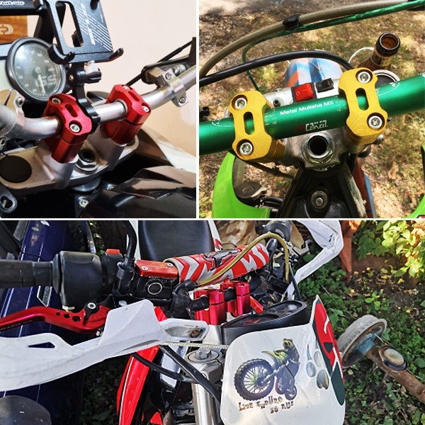 DT200/WR DT250/R XT250/T WR250/R セロー225 セロー250 ルネッサ 汎用 アルミ 変換 ハンドル/クランプ アップハン 赤 22.2mm 28mm_画像6