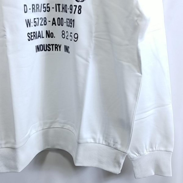 新品 即決 ディーゼル DIESEL トレーナー ホワイト XXL 裏毛 ブランドロゴ プリント クルーネック スウェット メンズ 丸首 ユニセックス 4