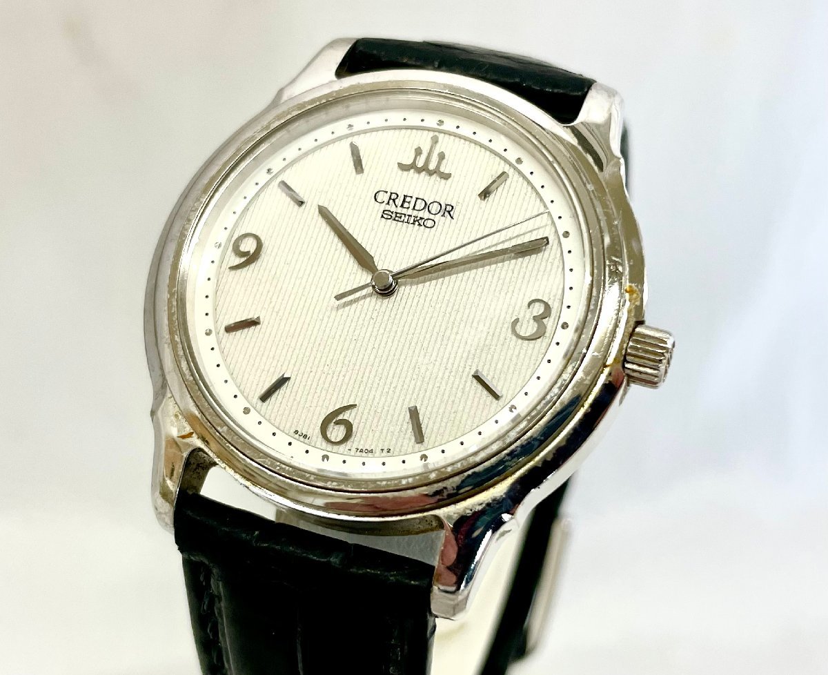 SEIKO CREDOR】セイコー クレドール 8J81-7010 18KWG クォーツ 稼動品