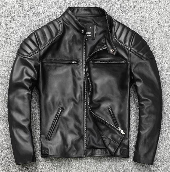 ●特売 レザージャケット 上品　本革 牛革　ライダースジャケット メンズファッション バイクジャケット 　革ジャン S～4XL