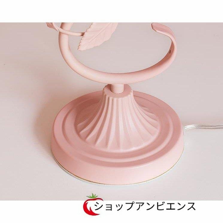 人気美品☆照明 スタンドライト テーブルランプ デスクライト姫系雑貨 花柄 ローズステンド/グリーン_画像6