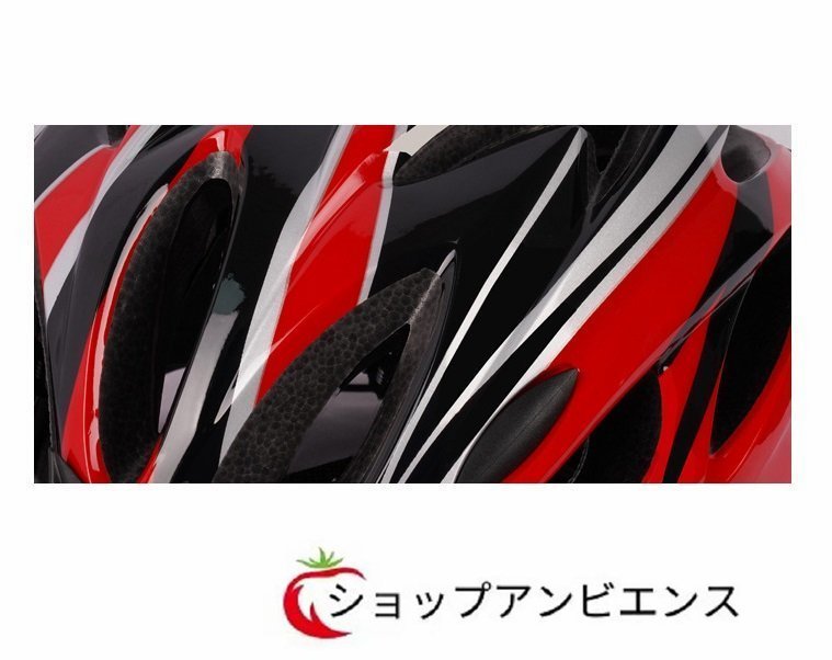 特売!自転車 ヘルメット 軽量 高剛性 サイクリング 大人 ロードバイク 新品 016 レッド&ブラック_画像4