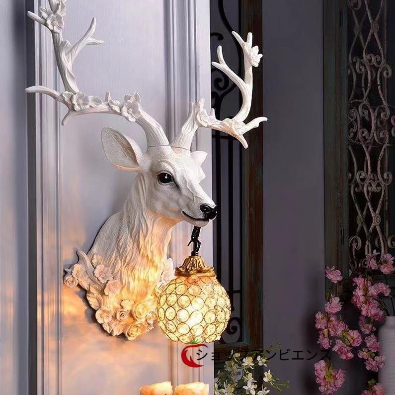極美品 北欧風ウォールライト鹿首 照明 ベッドサイドライト 雰囲気 壁掛け照明 室内装飾 リビング 壁掛けモダンライト_画像2