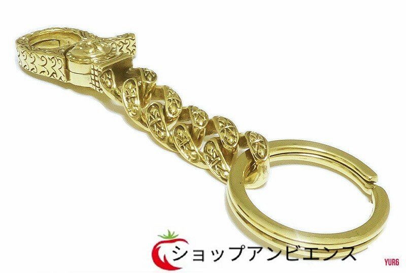  популярный рекомендация * великолепный скульптура латунный цепочка для ключей Gold античный чувство кольцо для ключей брелок для ключа ощущение роскоши зажим обычно используя мотоцикл two li