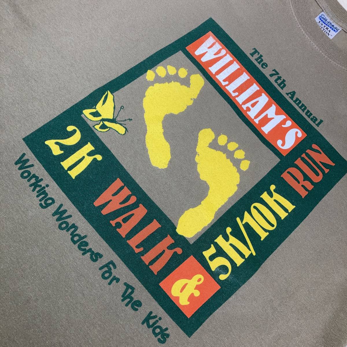 W351■USA古着★00sGILDAN/2枚タグ★カーキ/WILLIAM'S WALK&RUN★長袖Tシャツ■US M_画像5