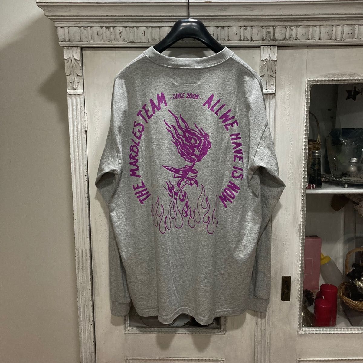 MARBLES マーブルズ 長袖 Tシャツ L グレー バックプリント ロンT